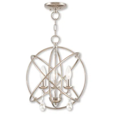 Livex Lighting Aria 3 Light Polished Nickel Mini Chandelier/ceiling Mount