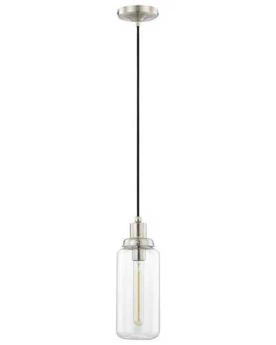 Livex Lighting Art Glass 1-light Brushed Nickel Mini Pendant In Black