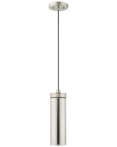 Livex Lighting Art Glass 1 Lt Brushed Nickel Mini Pendant