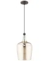 Livex Lighting Art Glass 1 Lt English Bronze Mini Pendant