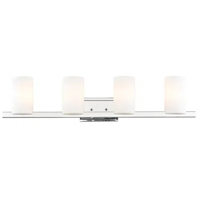 Livex Lighting Astoria 35" 4-light Polished Chrome Modern Bath Light In White