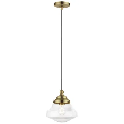 Livex Lighting Avondale 1 Light Antique Brass Mini Pendant