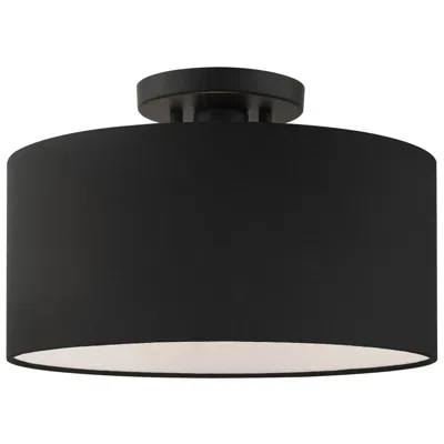 Livex Lighting Bainbridge 1 Light Black Semi Flush
