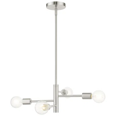 Livex Lighting Bannister 4 Light Brushed Nickel Chandelier