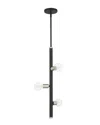 Livex Lighting Bannister Black 3 Light Pendant In Black