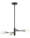 Livex Lighting Bannister Black 4 Light Chandelier In Black