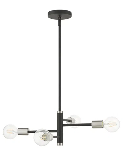 Livex Lighting Bannister Black 4 Light Chandelier
