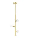Livex Lighting Bannister Brass 3 Light Pendant In Brass