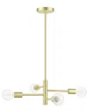 Livex Lighting Bannister Brass 4 Light Chandelier In Brass