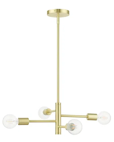 Livex Lighting Bannister Brass 4 Light Chandelier