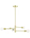 Livex Lighting Bannister Brass 5 Light Chandelier In Brass
