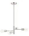 Livex Lighting Bannister Nickel 4 Light Chandelier In Nickel