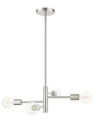 Livex Lighting Bannister Nickel 4 Light Chandelier