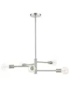 Livex Lighting Bannister Nickel 5 Light Chandelier In Nickel