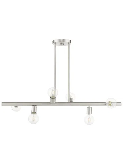 Livex Lighting Bannister Nickel 6 Light Chandelier