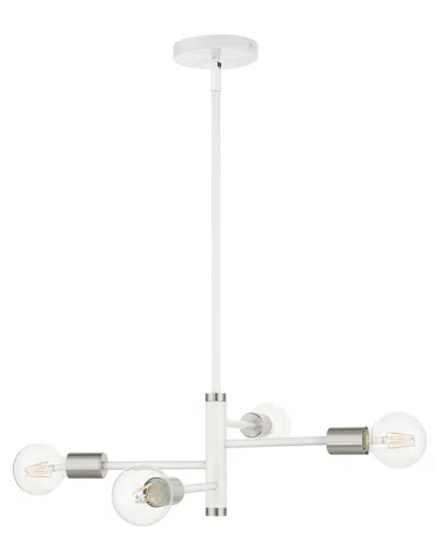 Livex Lighting Bannister White 4 Light Chandelier