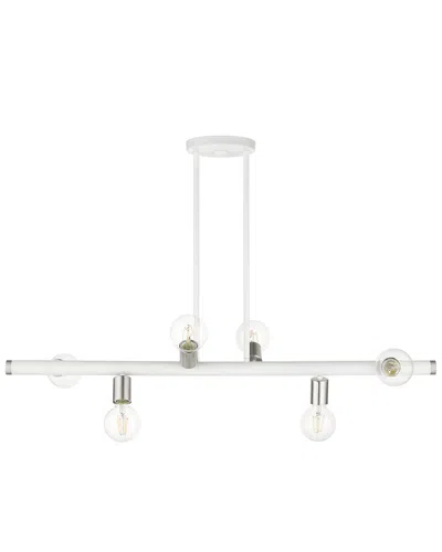 Livex Lighting Bannister White 6 Light Chandelier
