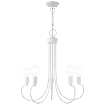 Livex Lighting Bari 5 Light White Chandelier