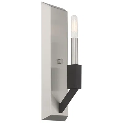 Livex Lighting Beckett 1 Light Brushed Nickel And Black Ada Wall Sconce In Gray