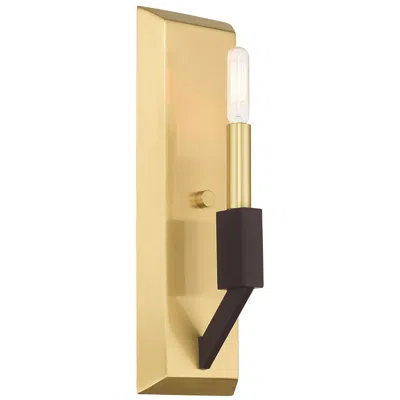 Livex Lighting Beckett 1 Light Satin Brass And Bronze Ada Wall Sconce In Gold