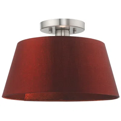 Livex Lighting Belclaire 1 Light Brushed Nickel Ceiling Mount
