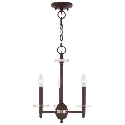 Livex Lighting Bennington 3 Light Bronze Mini Chandelier