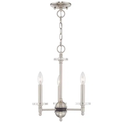Livex Lighting Bennington 3 Light Brushed Nickel Mini Chandelier