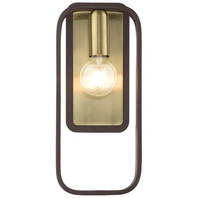 Livex Lighting Bergamo 1 Light Bronze Ada Single Sconce With Antique Brass Accents