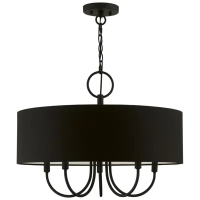 Livex Lighting Birchwood 5 Light Black Pendant