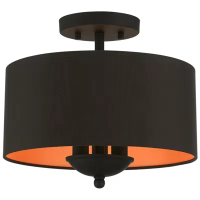 Livex Lighting Bradhurst 3 Light Black Semi-flush Mount