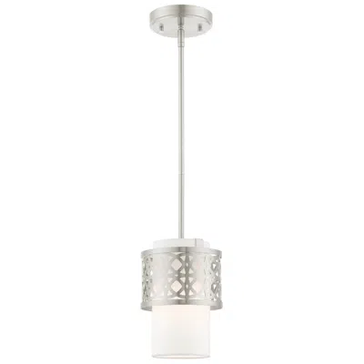 Livex Lighting Calinda 1 Light Brushed Nickel Mini Pendant