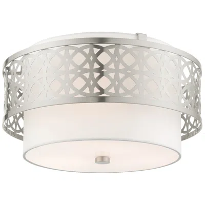 Livex Lighting Calinda 3 Light Brushed Nickel Semi Flush