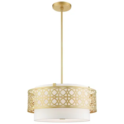 Livex Lighting Calinda 4 Light Soft Gold Pendant Chandelier
