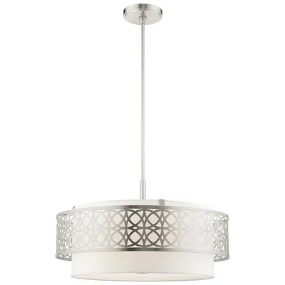 Livex Lighting Calinda 5 Light Brushed Nickel Pendant Chandelier