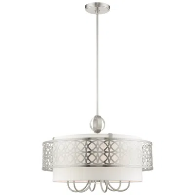 Livex Lighting Calinda 7 Light Brushed Nickel Pendant Chandelier