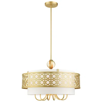 Livex Lighting Calinda 7 Light Soft Gold Pendant Chandelier