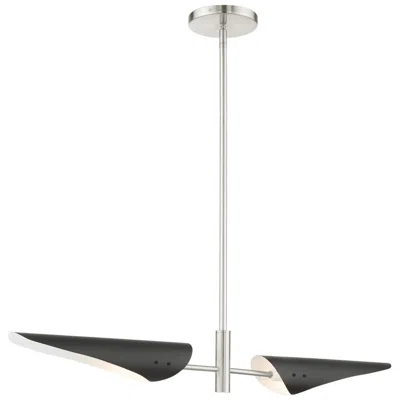 Livex Lighting Capistrano 2 Light Brushed Nickel Linear Chandelier In Black