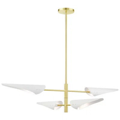Livex Lighting Capistrano 38" Satin Brass 4-light Modern Chandelier