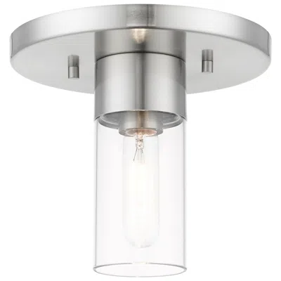 Livex Lighting Carson 1 Light Brushed Nickel Flush Mount