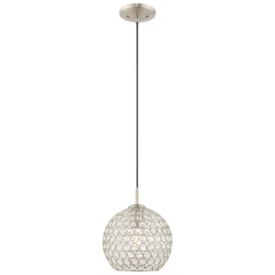 Livex Lighting Cassandra 1 Light Brushed Nickel Mini Pendant