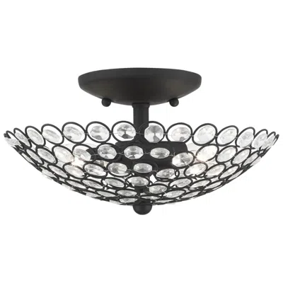 Livex Lighting Cassandra 2 Light Black Semi Flush