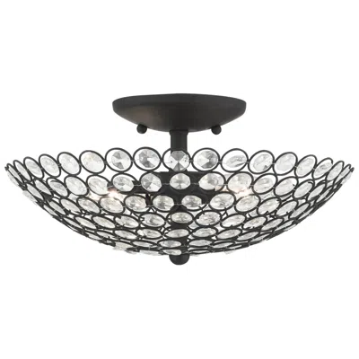 Livex Lighting Cassandra 2 Light Black Semi Flush