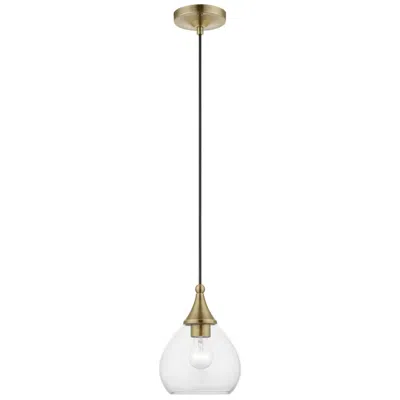 Livex Lighting Catania 1 Light Antique Brass Mini Pendant