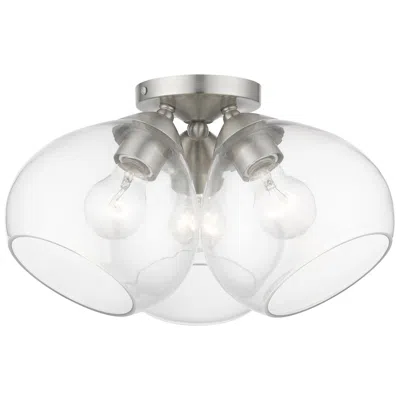 Livex Lighting Catania 3 Light Brushed Nickel Semi-flush
