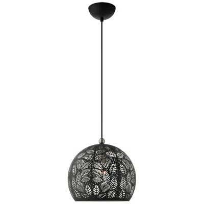 Livex Lighting Chantily 11 3/4" Wide Black Metal Globe Mini Pendant Light