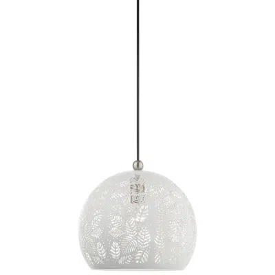 Livex Lighting Chantily 11 3/4" Wide White Metal Globe Mini Pendant Light