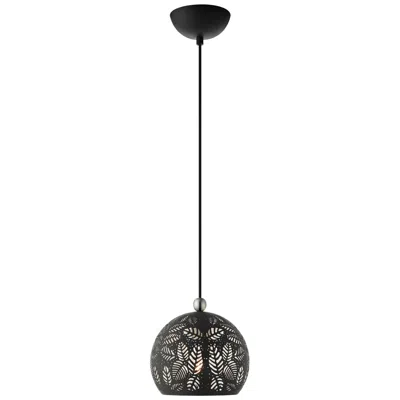 Livex Lighting Chantily 8" Wide Black Metal Globe Mini Pendant Light