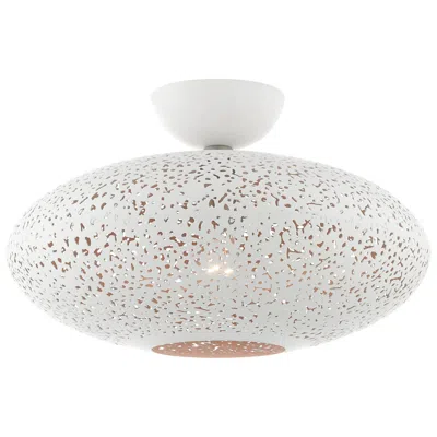 Livex Lighting Charlton 16" Wide White Orb Modern Ceiling Light