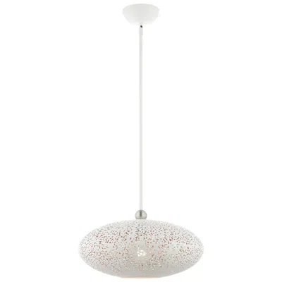 Livex Lighting Charlton 16" Wide White Orb Modern Pendant