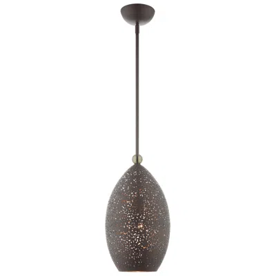 Livex Lighting Charlton 9" Wide Modern Bronze Mini-pendant